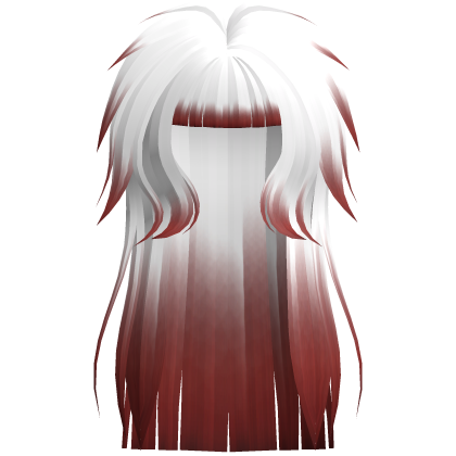 Long Emo White Red Messy Shaggy Hime Hair