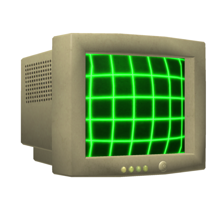 Emissive Glowing Retro Computer Head (Hacker)