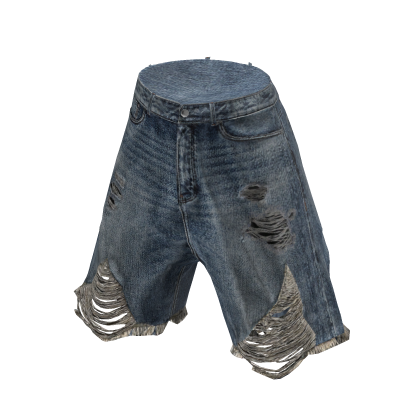 💗 STREET RIPPED DENIM JORTS _ SKYBLUE thumbnail