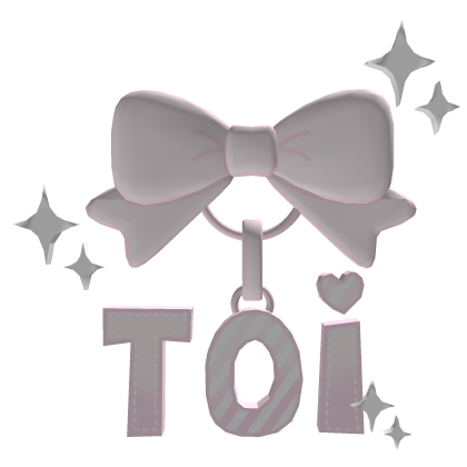 cute pink bow with toi keychain