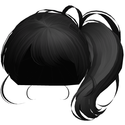 Messy Cute Anime Side Ponytail (Black) Roblox item