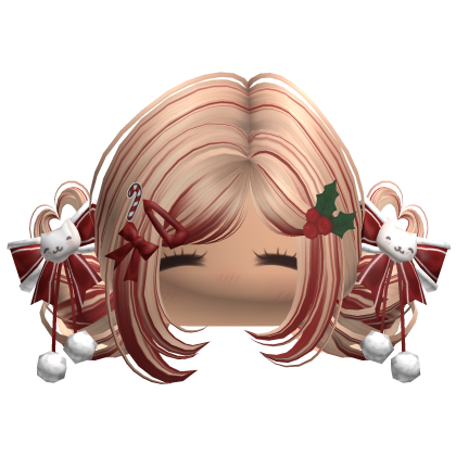 ♡ Christmas Buns w/ Bows (Blonde & Red)