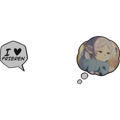 Frieren Thinking Bubble + I Love Text Roblox item