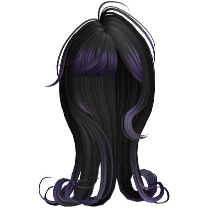 Long Curled Messy Purple and Black Hair Roblox item