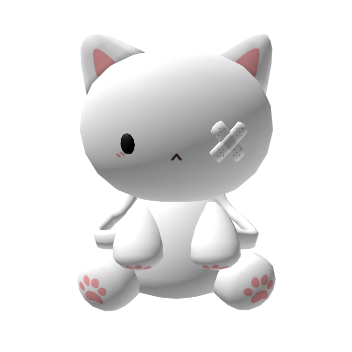 Mochila gatito blanco kawai con parche