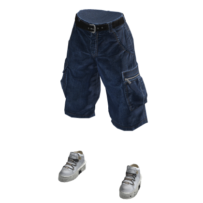 Blue Urban Summer Cargo Jorts