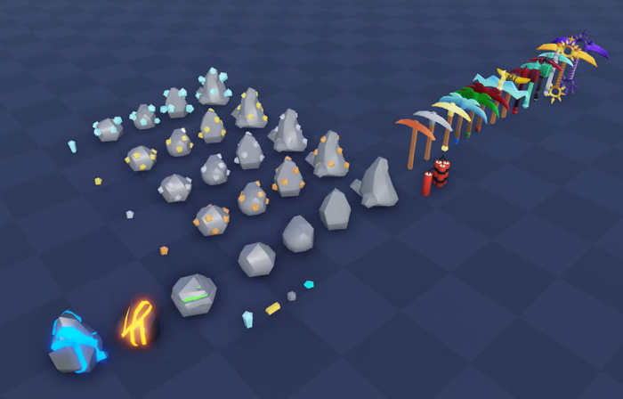 Low Poly Ore and Pickaxe Mining Pack preview 2
