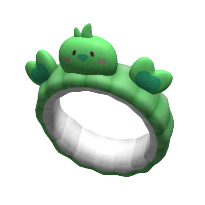 [NEW 🚨] Green Fluffy Kawaii Duck Makeup Headband Roblox item