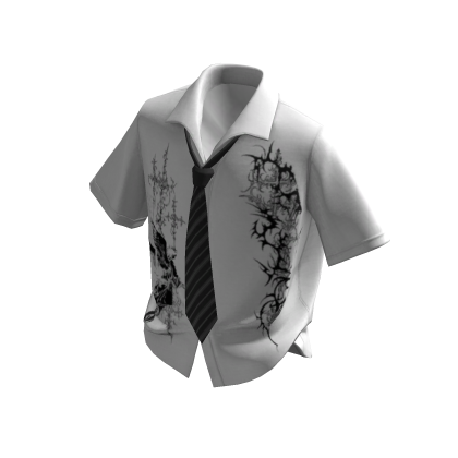 White Angelic Sigil Button Up Shirt w/tie thumbnail