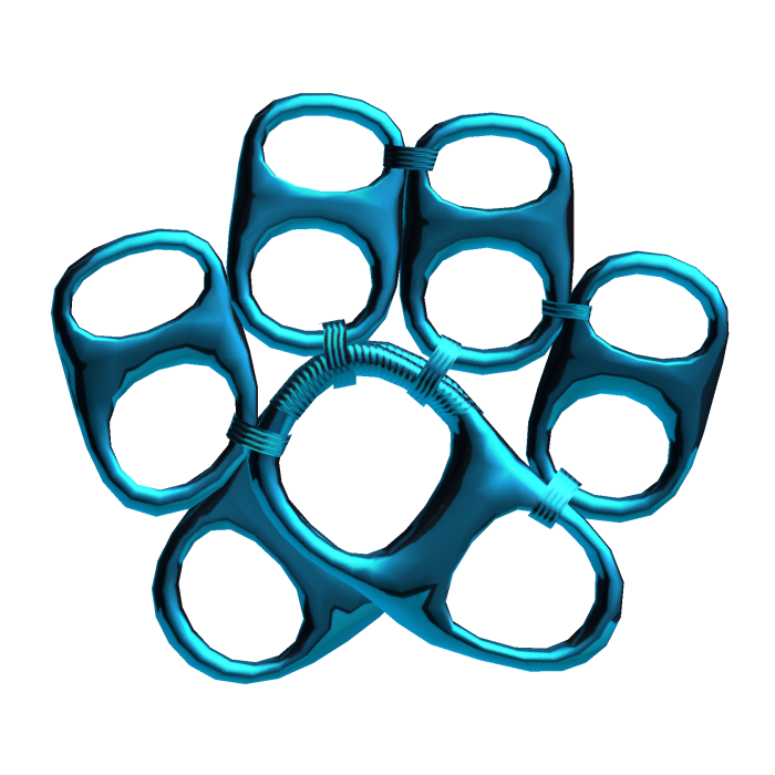 Blue Metal Emo Alt Soda Tab Paw Hair Clip