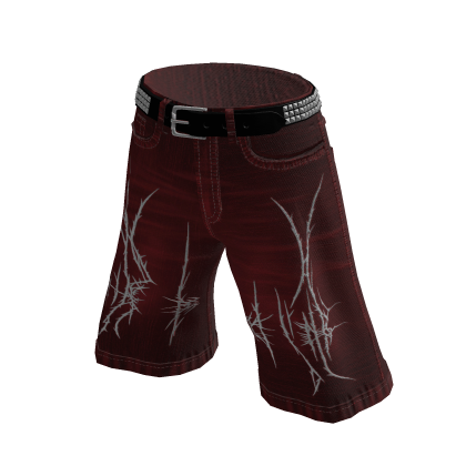Baggy Red Cyber Sigil Jorts thumbnail