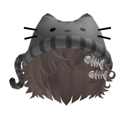 ♡ Cute Fishbone Cat Beanie Hair