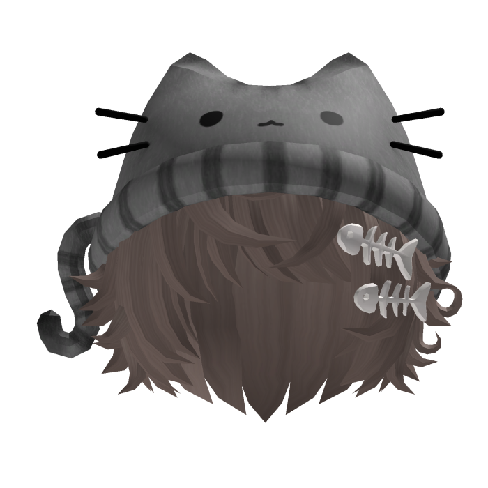♡ Cute Fishbone Cat Beanie Hair