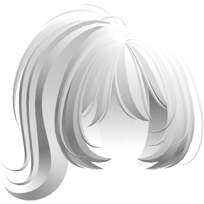♡ White Cute Messy Anime Bob Hair w Side Ponytail