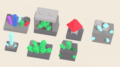 Studs Ore and Mining Pack x70 Blocky Crystals preview 3