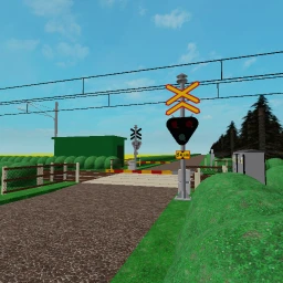 Finnish railroad crossing icon