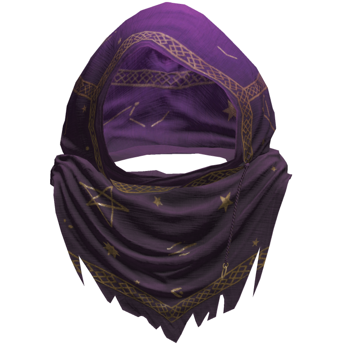 Purple Sorcerer Distressed Rune Hood