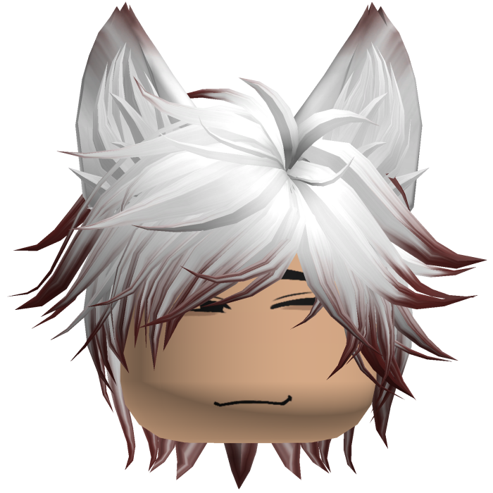 Neko Cat Boy Anime Gamer Spikey Hair (White&Red)
