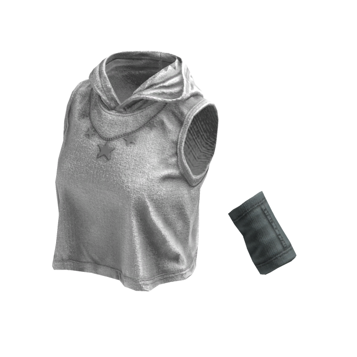 Sleeveless Stylish Hoodie (White Slate Grey)