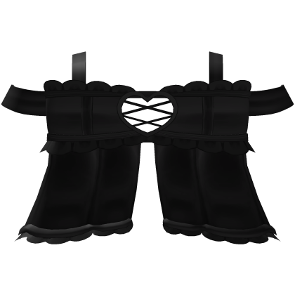 ♡ cutesi heart ruffled top in black Roblox item