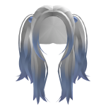 Blue and Platinum Marshmallow Hair with Bow