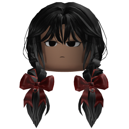Twin Braided Hair w/ Bows (Black)