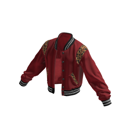 sl red leopard teddy bomber archive jacket