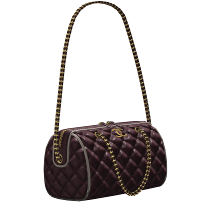 Designer Deep Plum Gold Quilted Bowling Bag Roblox item