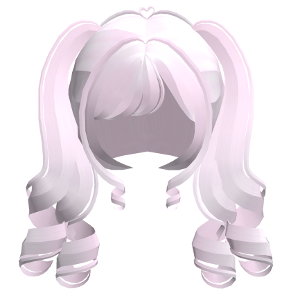 . ︵ ୨ lovely girl curly pigtails in light pink !