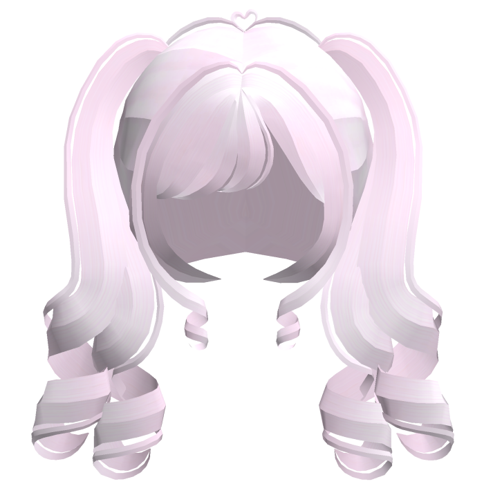 . ︵ ୨ lovely girl curly pigtails in light pink !