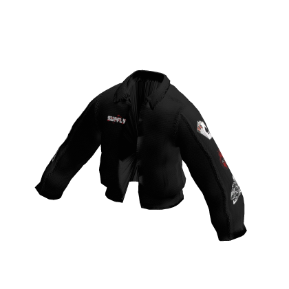 Varsity Jacket black roses patched