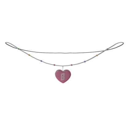 strawberry gummy candy initial B necklace 1.0