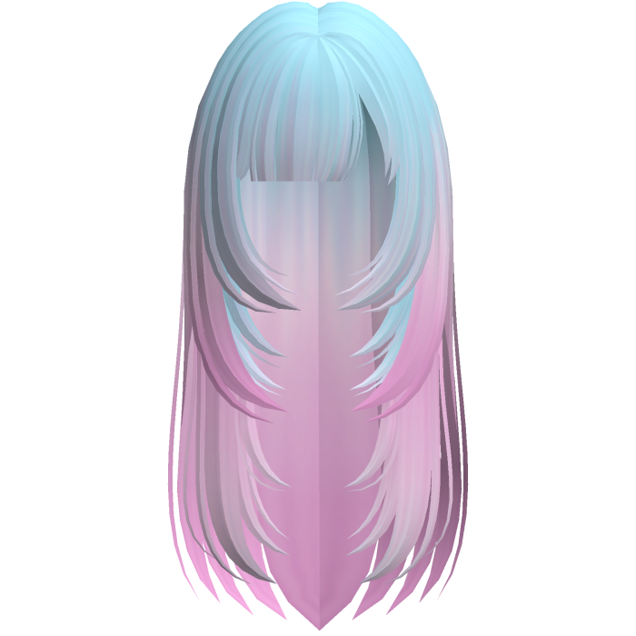 adorable long layered hime bang hair cotton candy