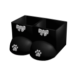 ꒰ ♡ ꒱ Sweety Bows Boots w/Paws Print (Black)
