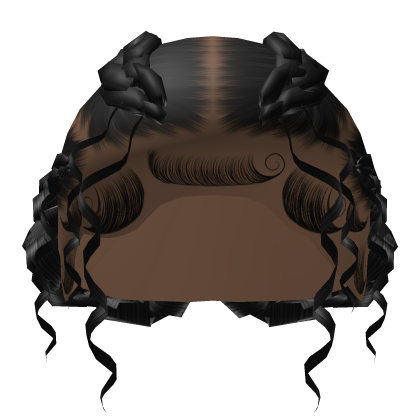 Double Braided Buns In Black Roblox item