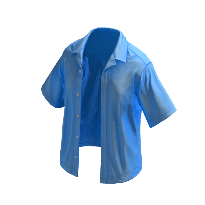 Unbuttoned Open Blue Shirt