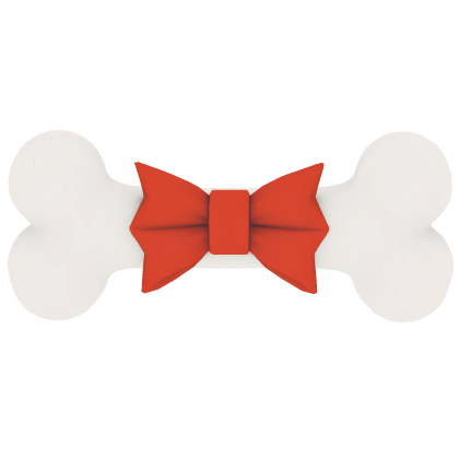 Polished Bone with Red Bow Tie