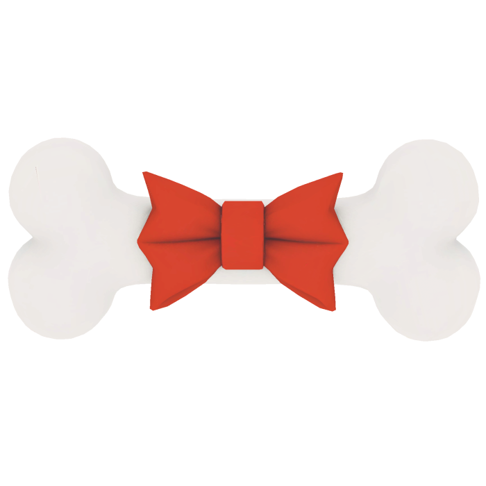 Polished Bone with Red Bow Tie