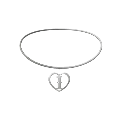 3.0 Initial Silver Heart Necklace: I Roblox item render