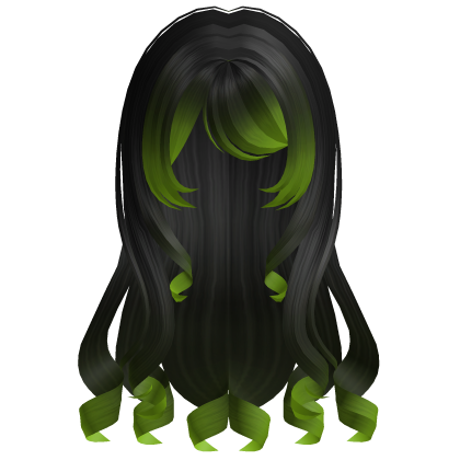 green and black long girl hair 