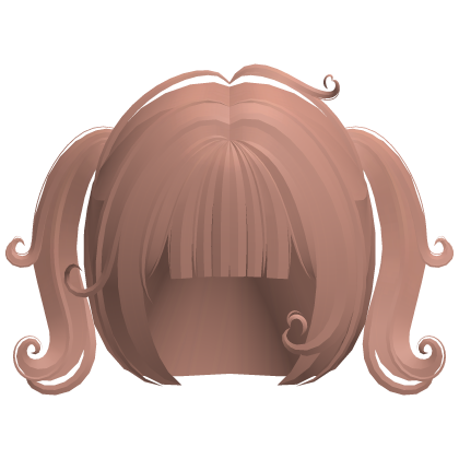 ♡ ꒰ cute light auburn swirly curly baby pigtails  Roblox item