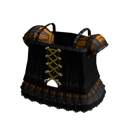 cute vkei emo spiked plaid dress in yellow