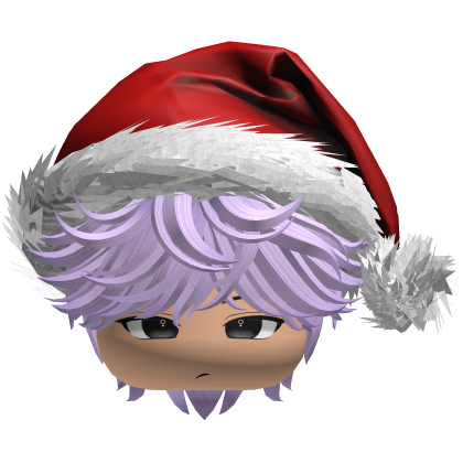 Messy Fluffy Violet Hair a Santa Hat Y2k Roblox item