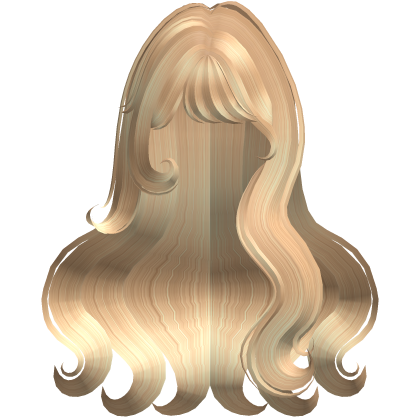 ♡ Cute Fluffy Wavy Hair w/ Bangs (Blonde) Roblox item