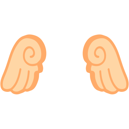 ♡ Cute Chibi Glowing Angel Wings in Orange