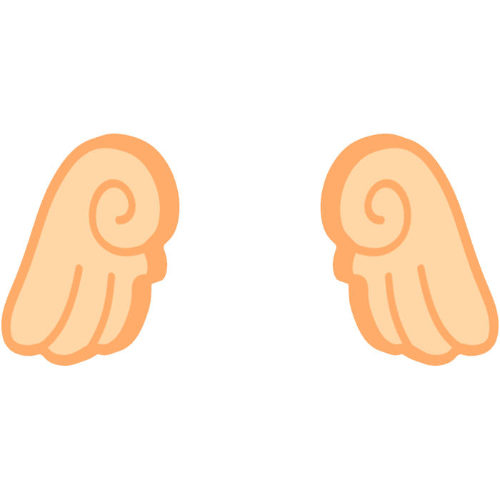 ♡ Cute Chibi Glowing Angel Wings in Orange
