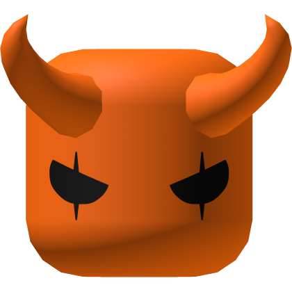 Evil Eyes Orange Demon Head with Horns