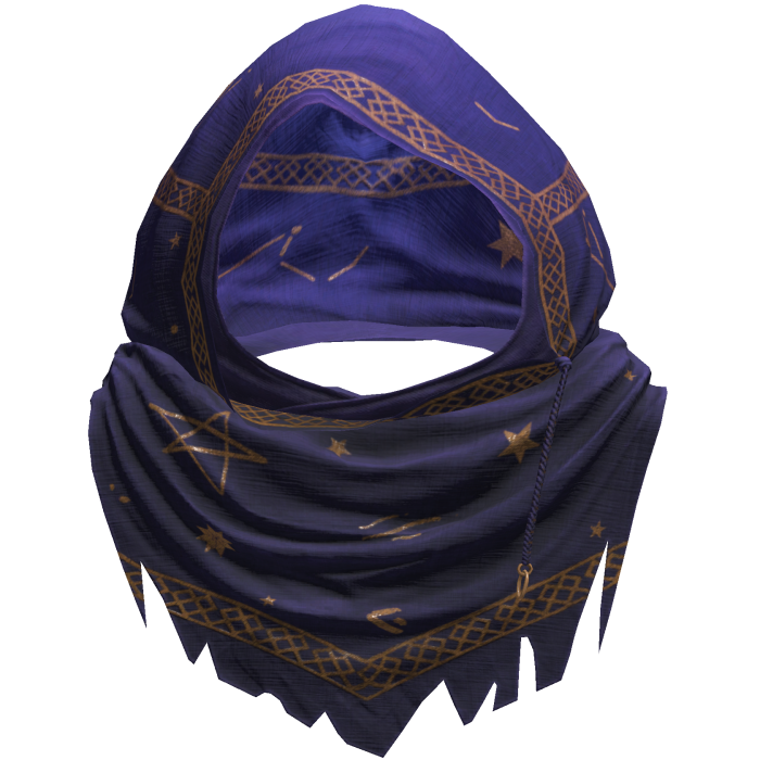 Blue Sorcerer Distressed Rune Hood