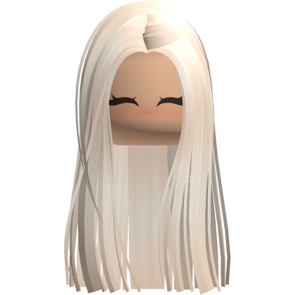 Cute Straight Long Sidepart Hair w Face in Beige Roblox item
