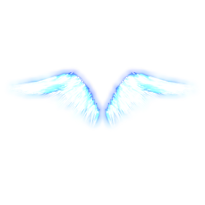 Glowing Heavenly Angel Wings Blue 